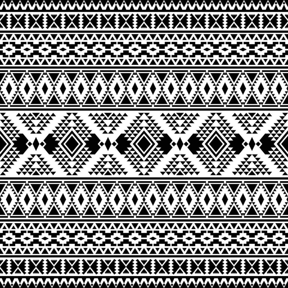 Aztec ethnic geometric triangle pattern in black and white. Seamless ...