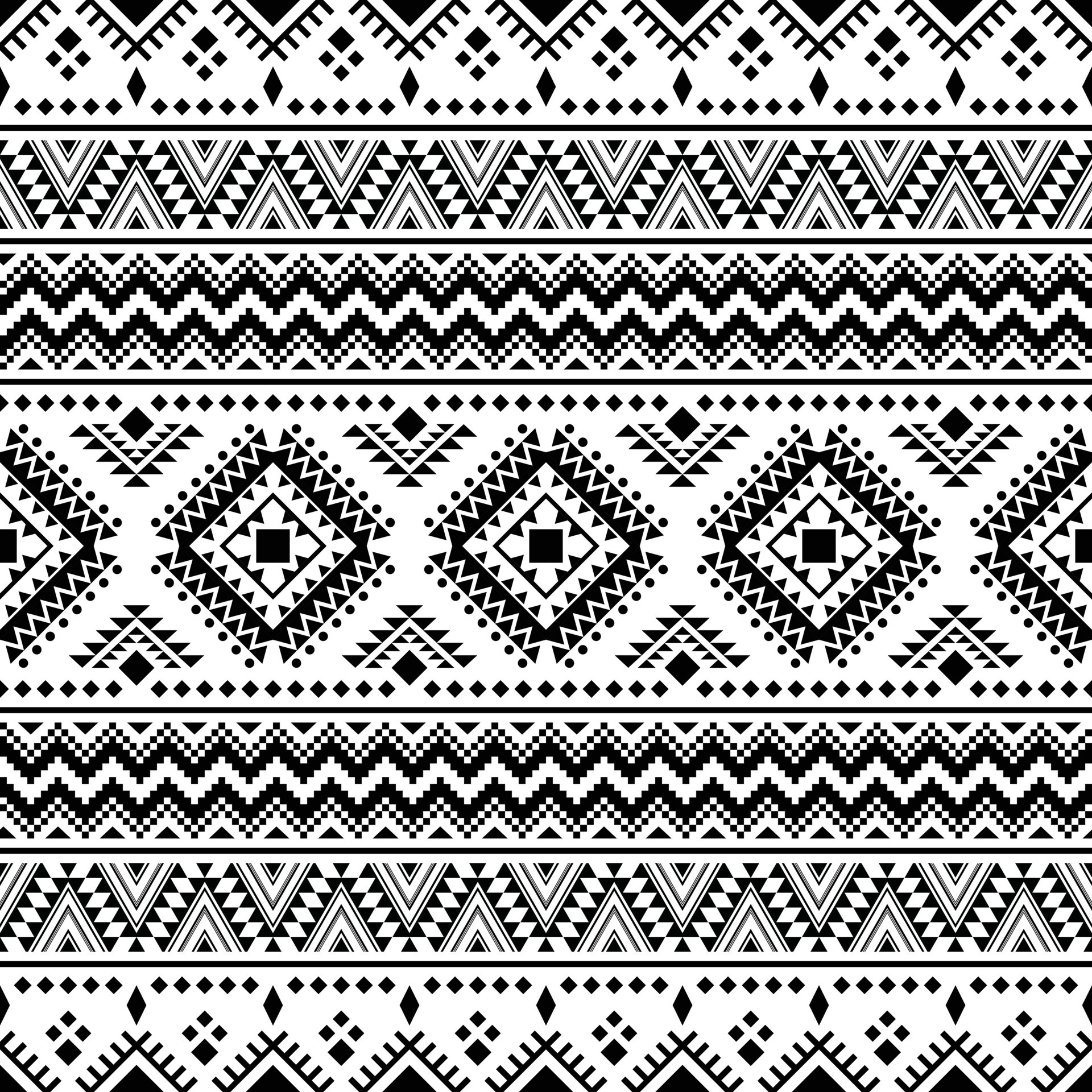 Abstract ethnic geometric motif background design. Tribal art seamless ...