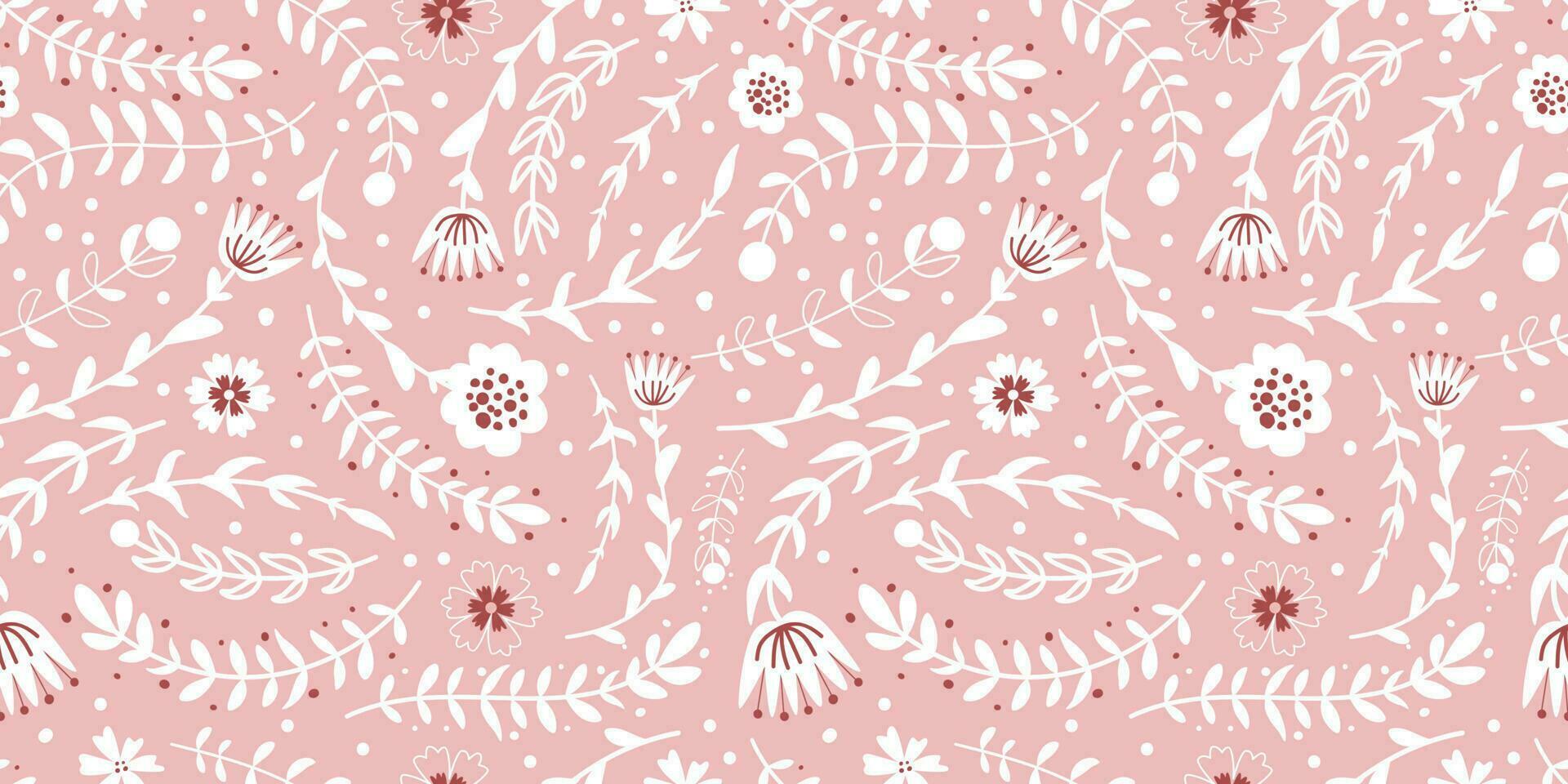 Beautiful Folk Bear Seamless Pattern vector