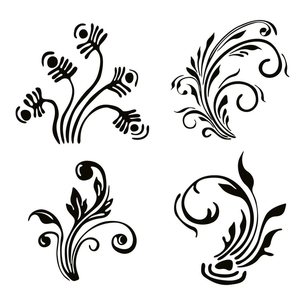 floral frames with flowers, branch and leaves Vector illustration for labels, branding business identity, wedding invitation