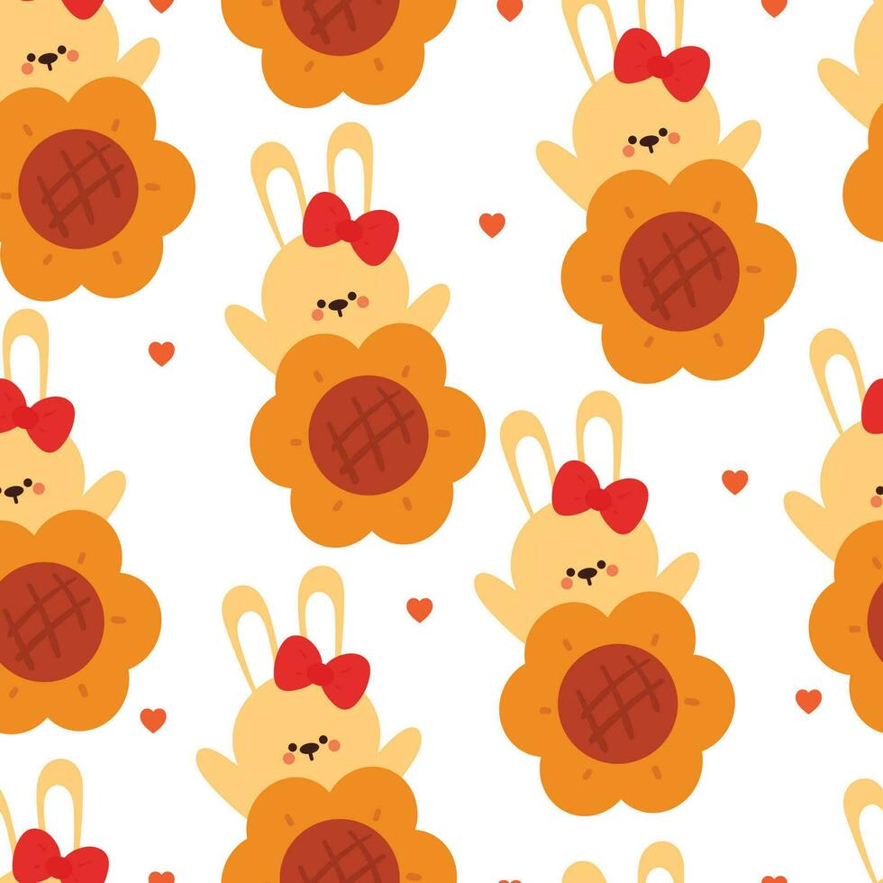 seamless pattern cartoon bunny. cute animal wallpaper for textile, gift wrap paper vector