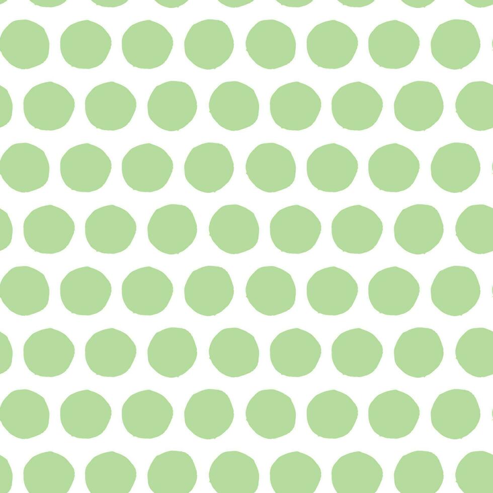 Vector abstract geometric seamless pattern with polka dot ornament made in green color. Hand drawn eco fabric design or wallpaper