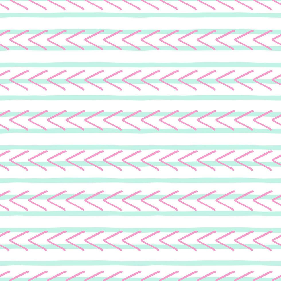 Seamless hand drawn pattern in pink and blue colors with index ornate. Abstract vector stroked background with grunge effect. Index and shooters elements on white