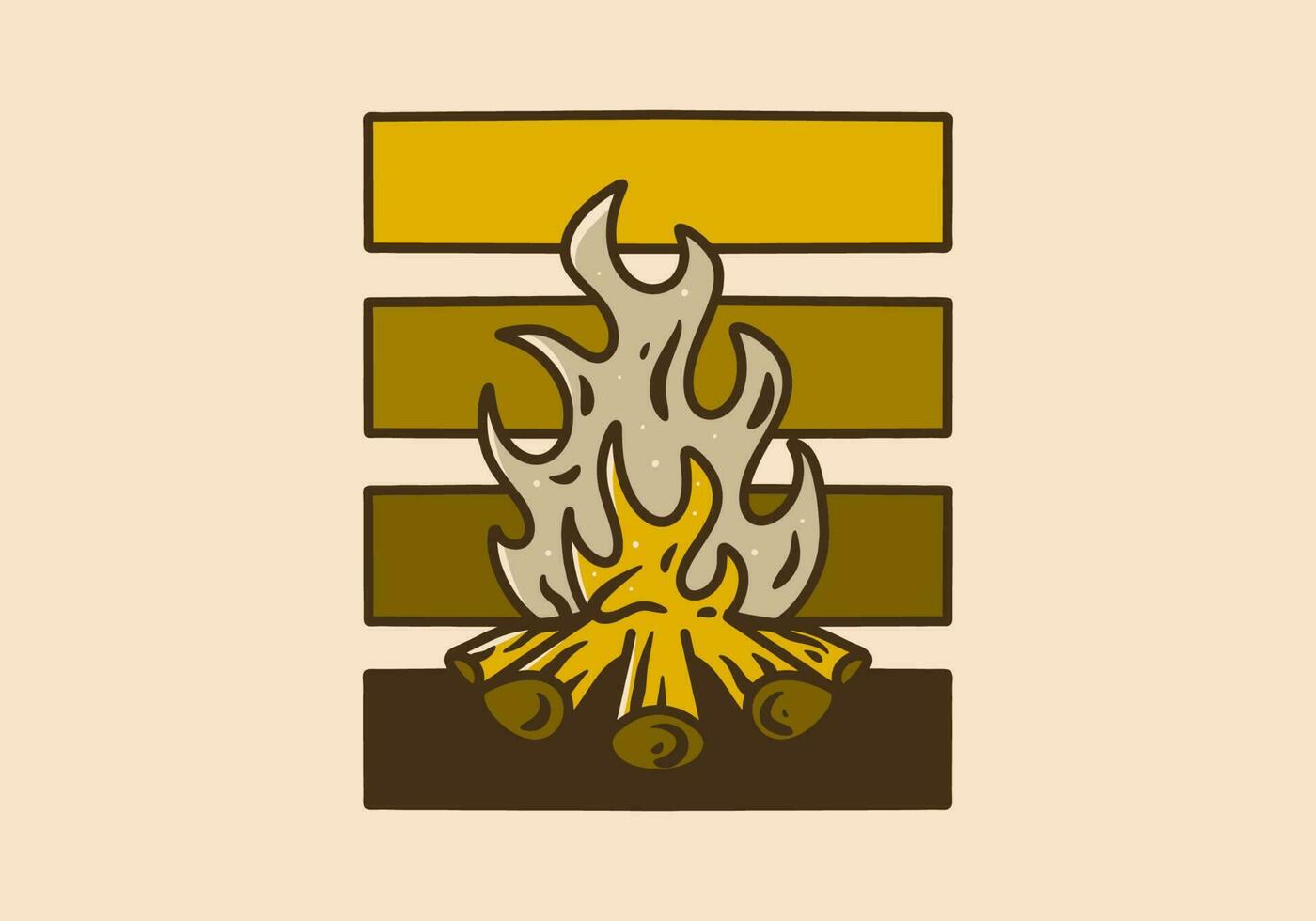 Mono line art illustration of a bonfire vector