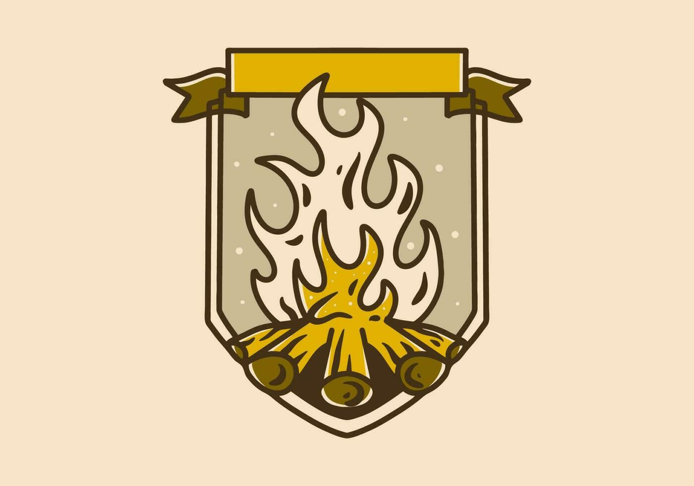 Mono line art illustration of a bonfire vector