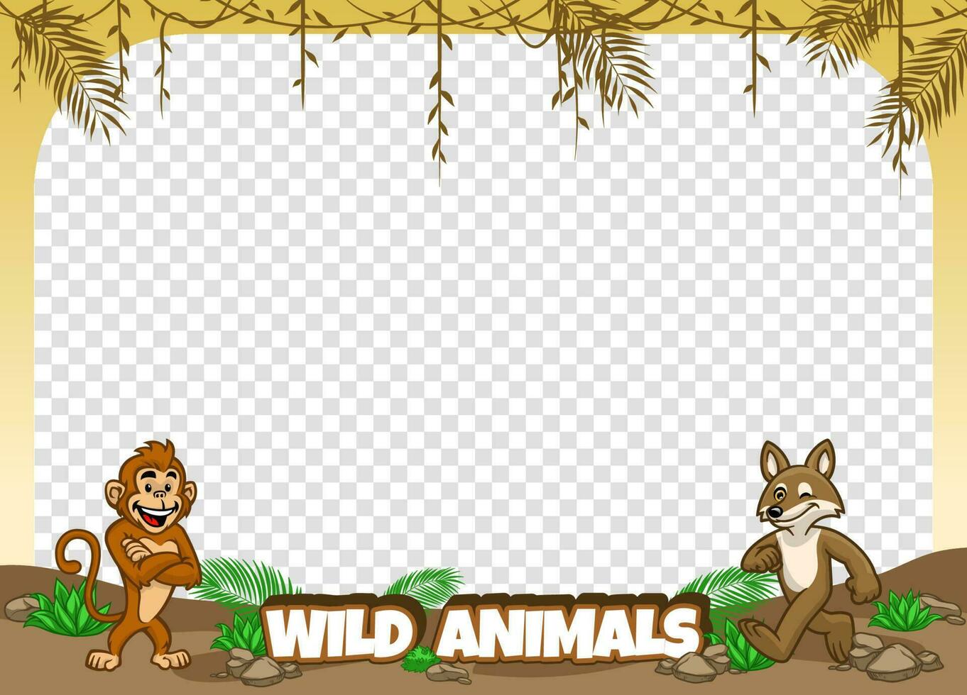 marco diseño de salvaje animal zoo naturaleza vector