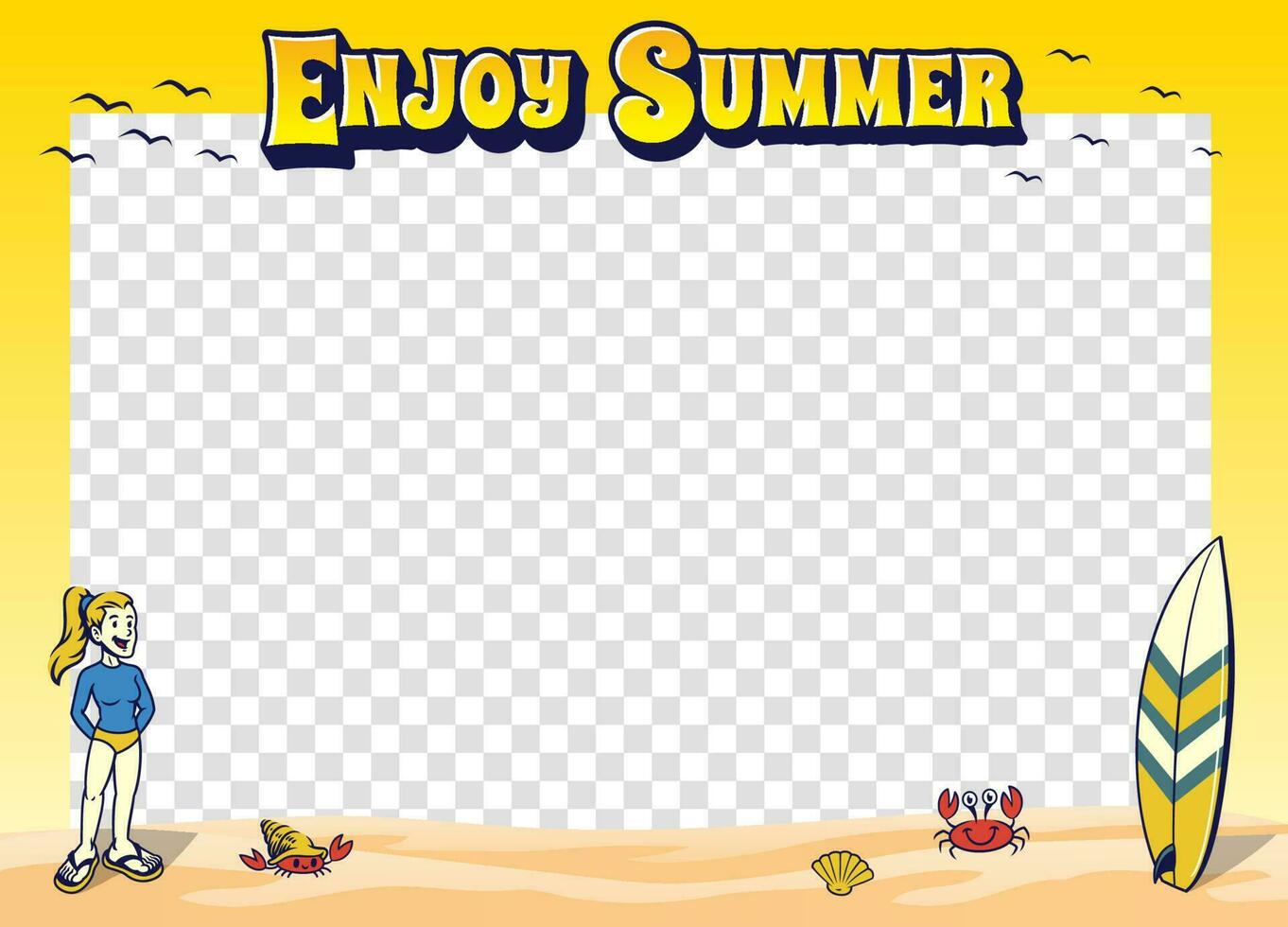Frame Background Design of Enjoy Summer Holiday vector