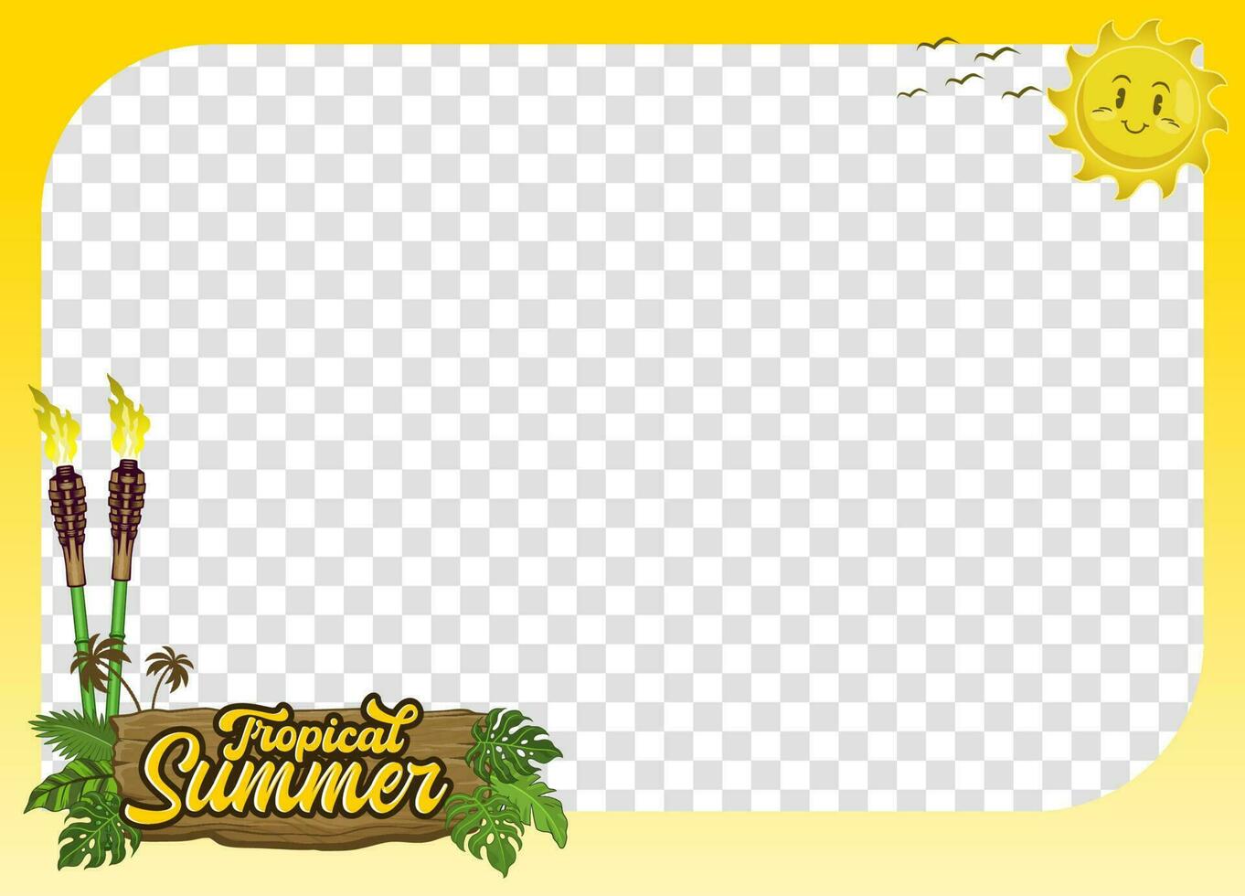 Frame Background Design of Tropical Summer Holiday vector