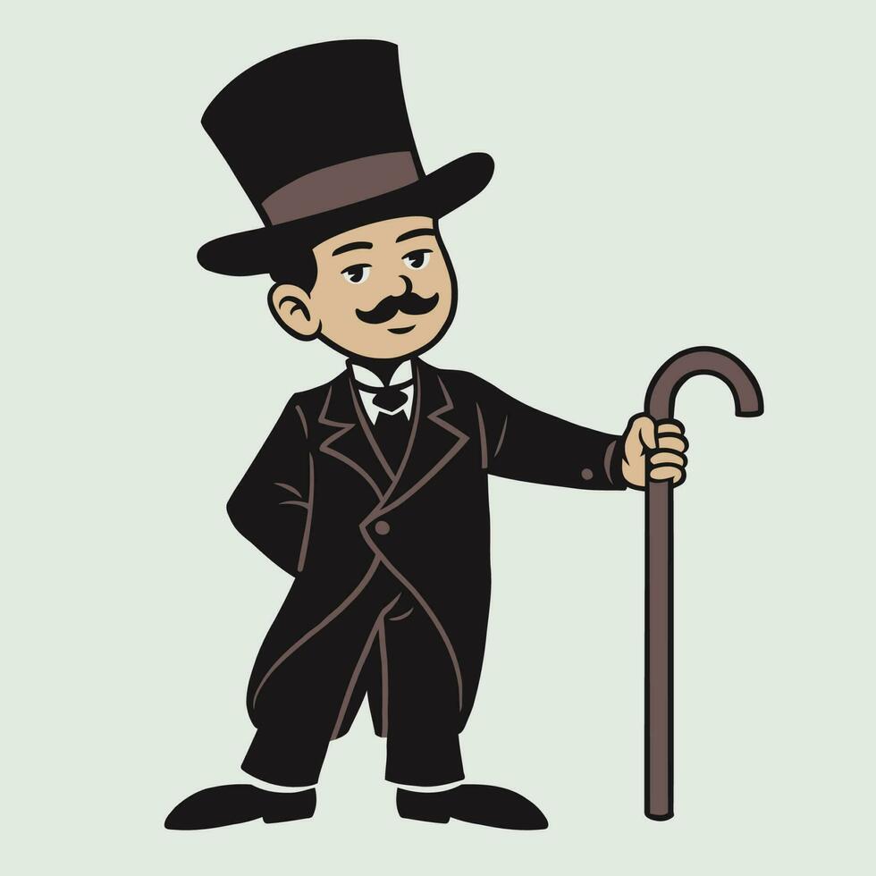 Mascot Character of Boy wearing tuxedo in Retro Vintage Style vector