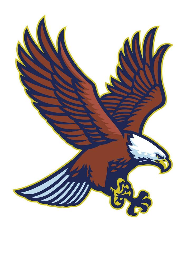 bald eagle flying mascot vector