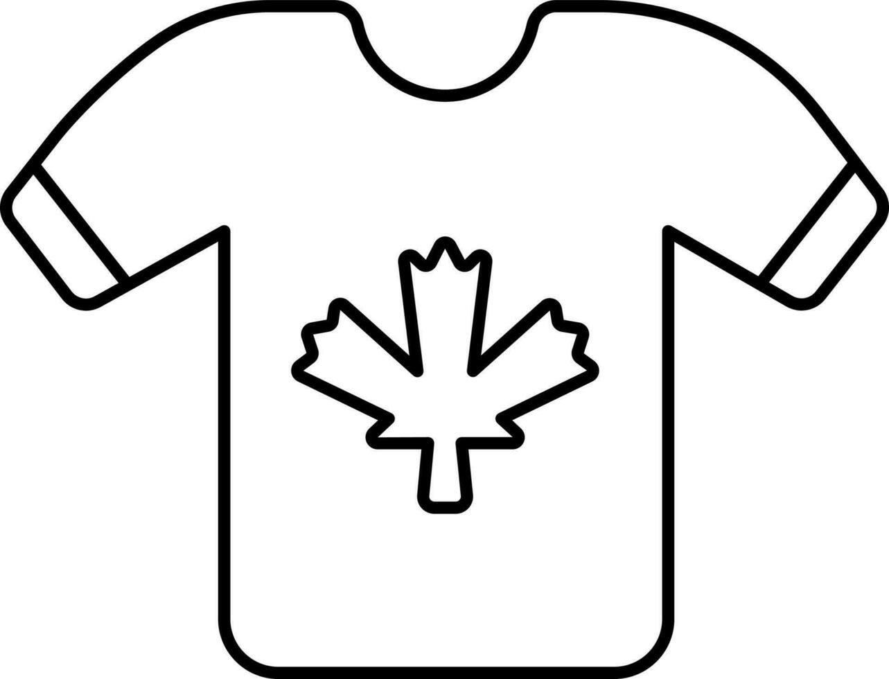 Illustration Of Maple T-Shirt Black Line Art Icon. vector