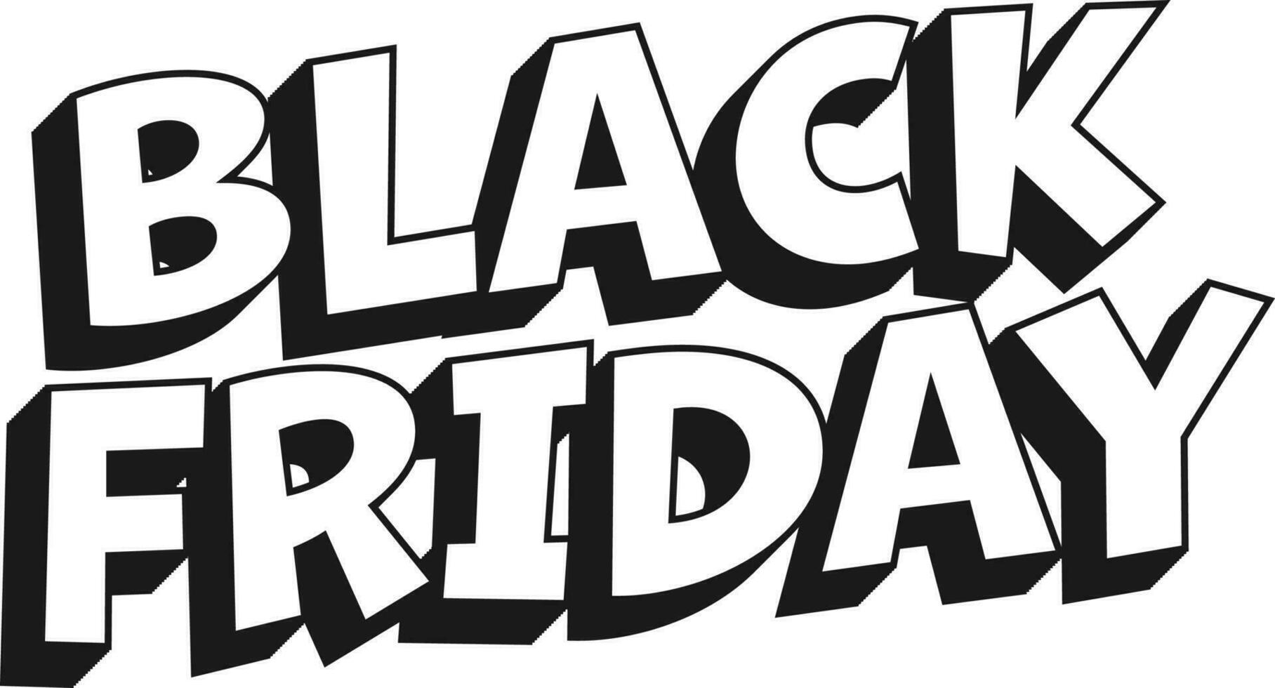 3D Black Friday Lettering Against White Background. vector