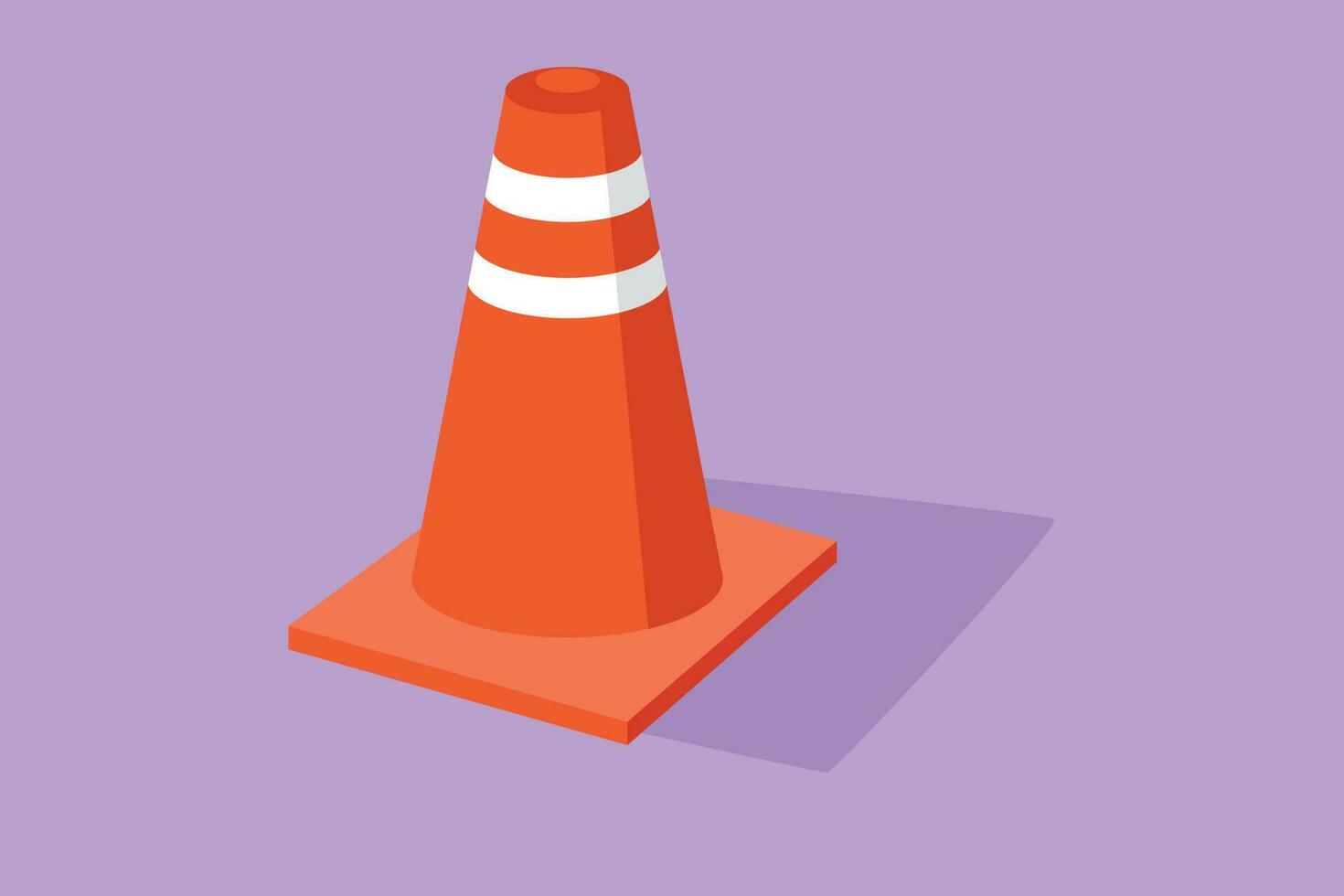 Character flat drawing traffic cone logo. Icon for traffic on road, street and construction. Orange caution bollard. Safety and security sign. Firefighter equipment. Cartoon design vector illustration