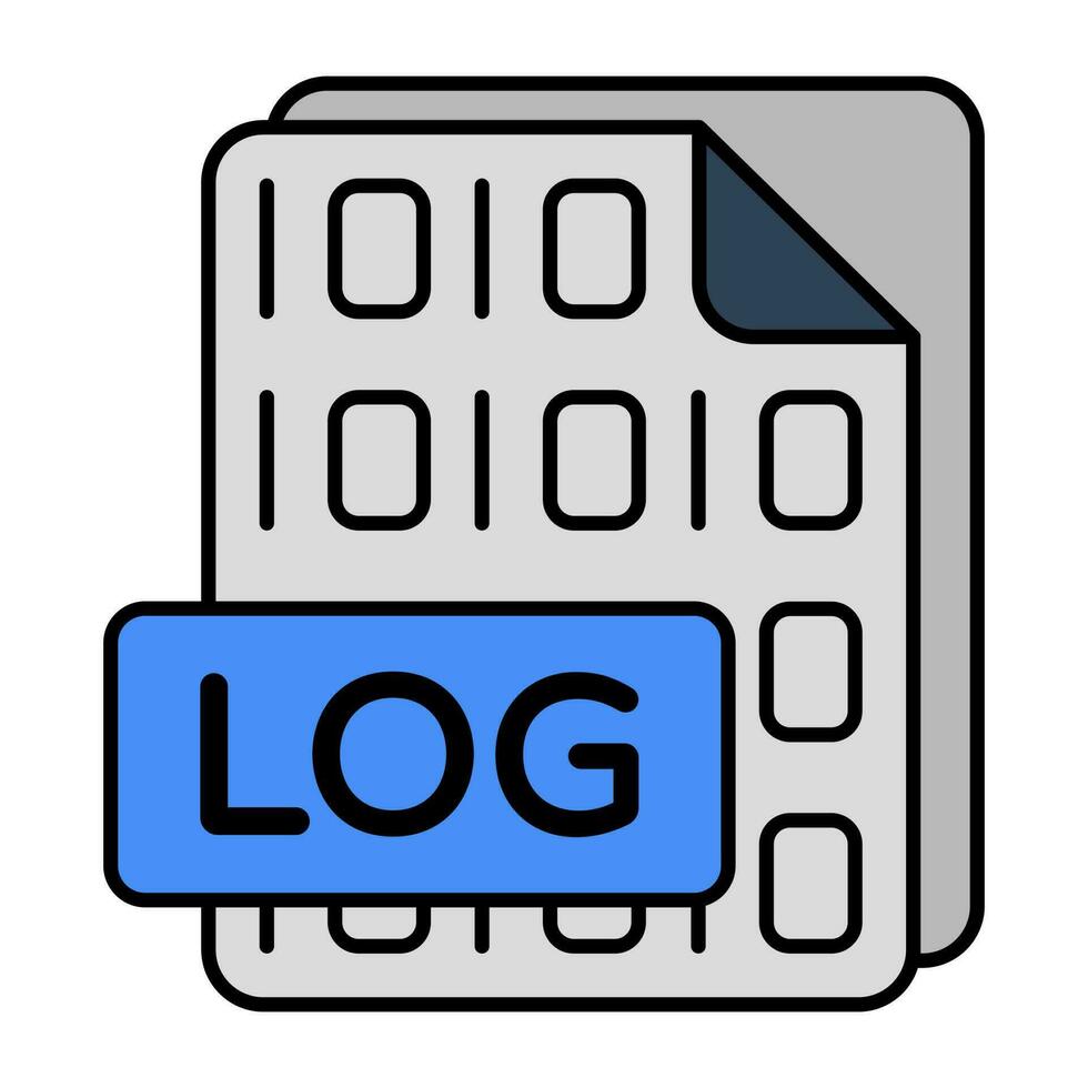 Editable design icon of log file vector