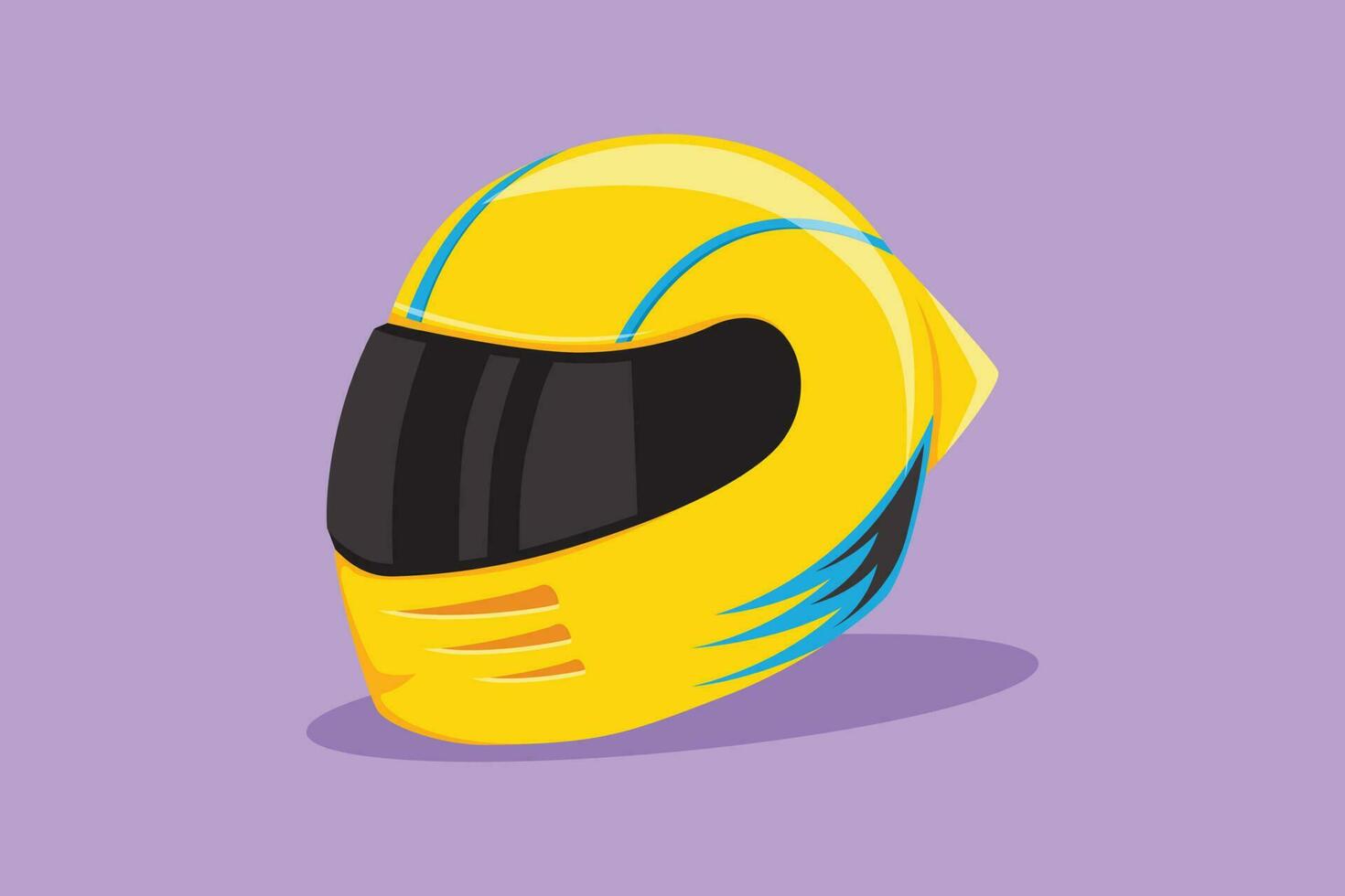 gráfico plano diseño dibujo motor carreras casco con cerrado vaso visera. para coche y motocicleta deporte, carrera, motocross o motorista club, automovilismo competencia símbolo. dibujos animados estilo vector ilustración