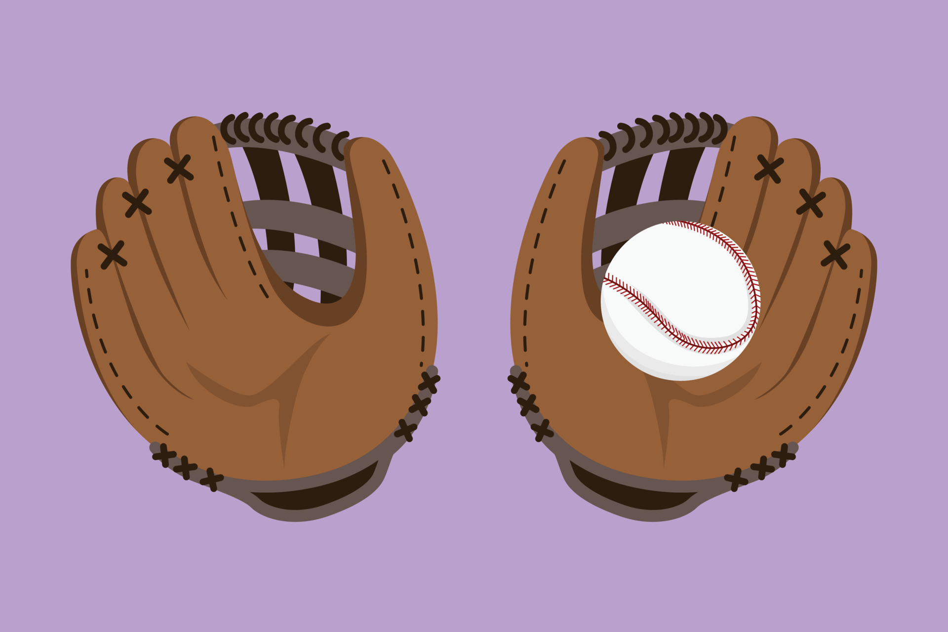 baseball glove and ball drawing