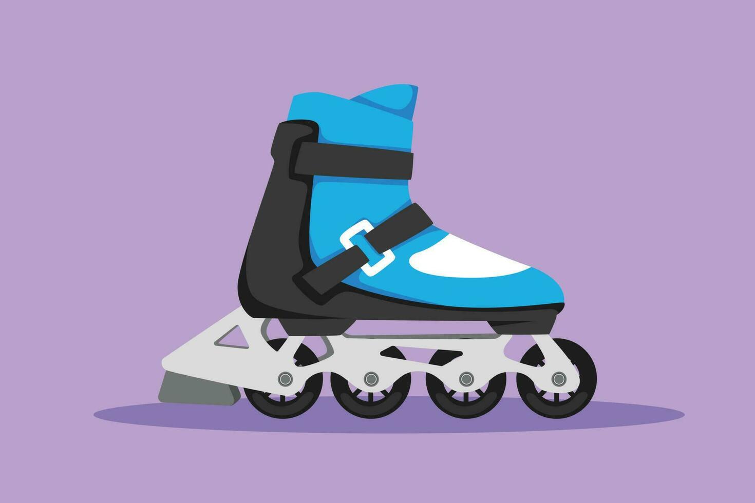 Cartoon flat style drawing modern rollerblades logotype, icon, symbol. Young teenager style roller skates. Inline skates sport. Skate. Pair of inline roller skates. Graphic design vector illustration