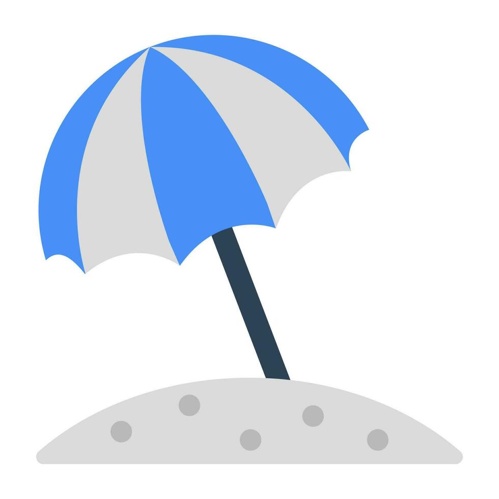 A flat design icon of outdoor umbrella vector