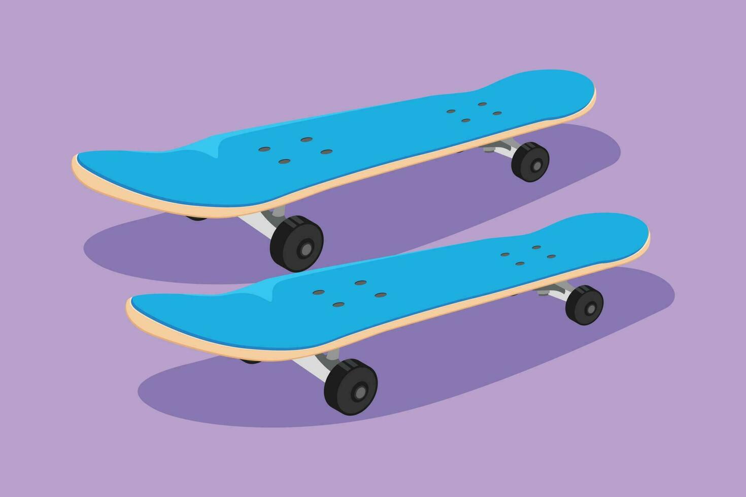 gráfico plano diseño dibujo estilizado antiguo retro patineta en calle la carretera logo símbolo. de moda hipster extremo clásico deporte concepto. joven adolescente estilo de vida actividad. dibujos animados estilo vector ilustración