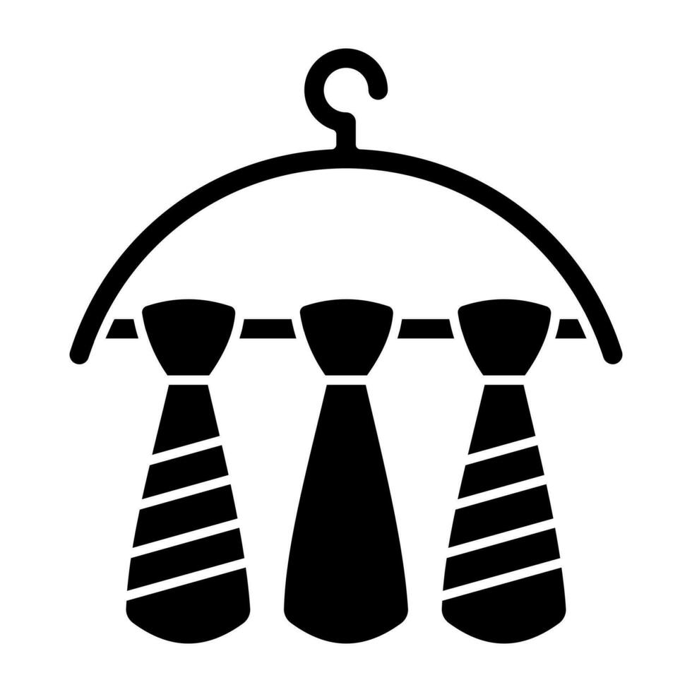 Editable design icon of tie hanger vector