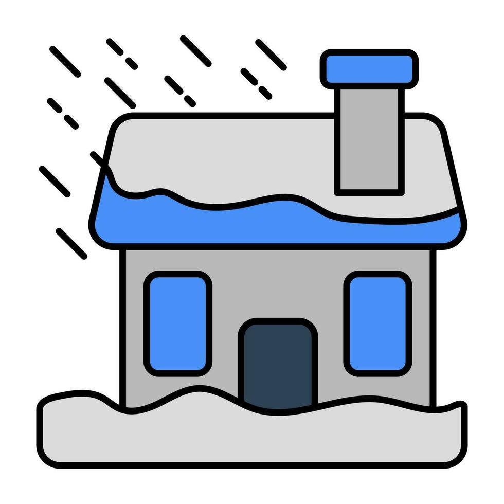 Heavy rainfall icon in flat design isolated on white background vector