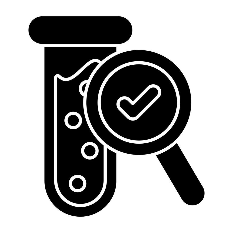 An icon design of search test tube vector