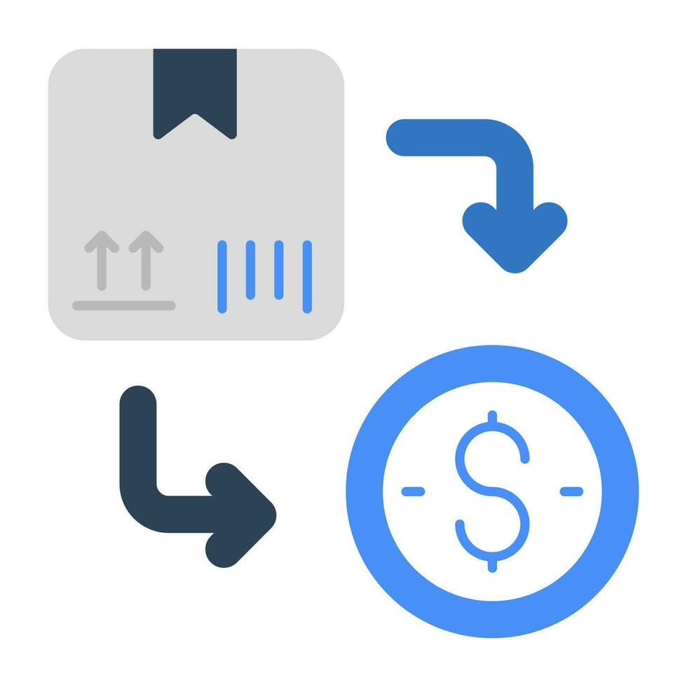 Conceptual flat design icon of cash on delivery vector