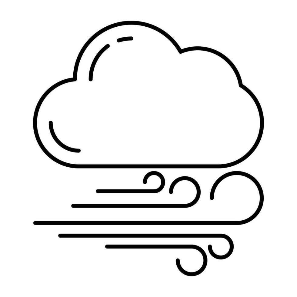 Editable design icon of windy cloud vector