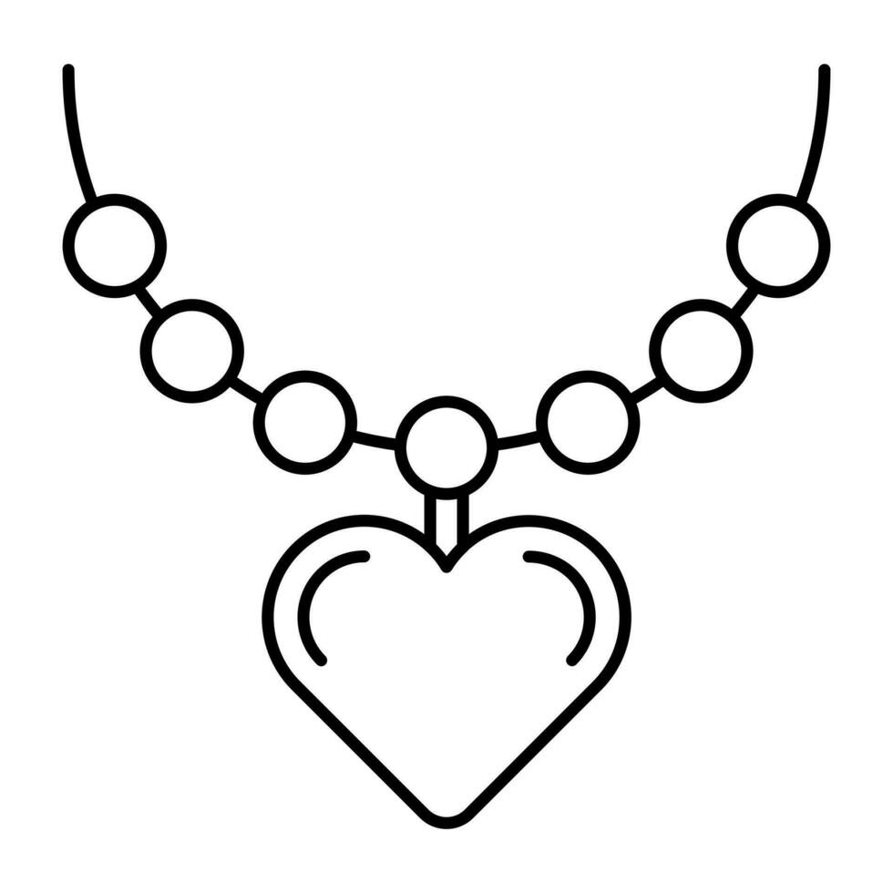 An icon design of necklace, heart pendant vector