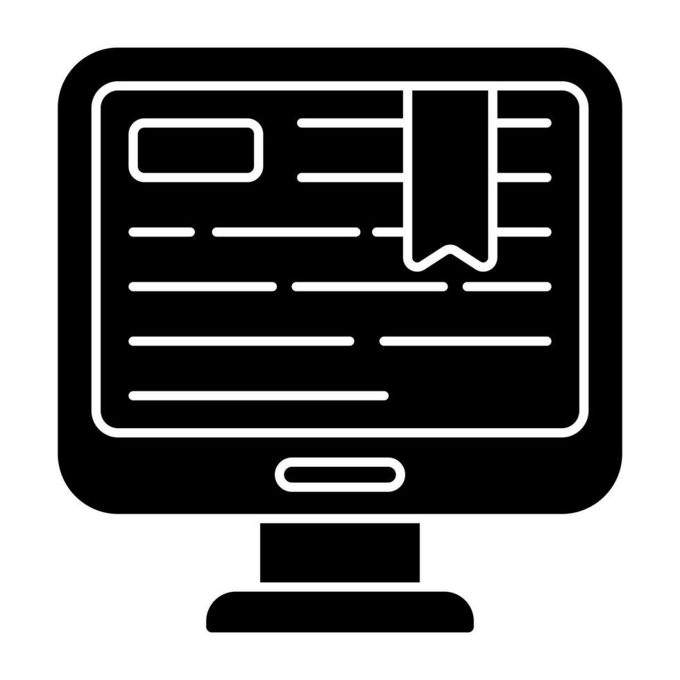 A premium download icon of computer bookmark vector