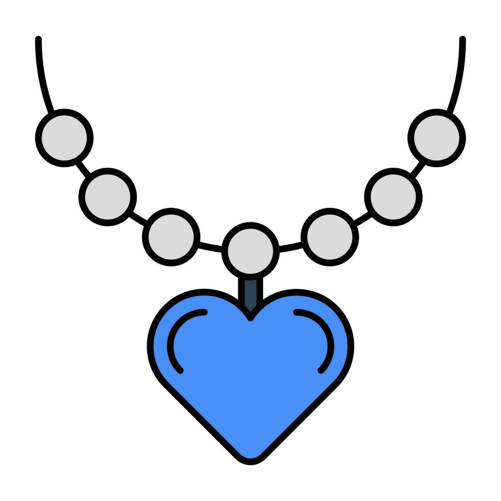 un icono diseño de collar, corazón colgante vector