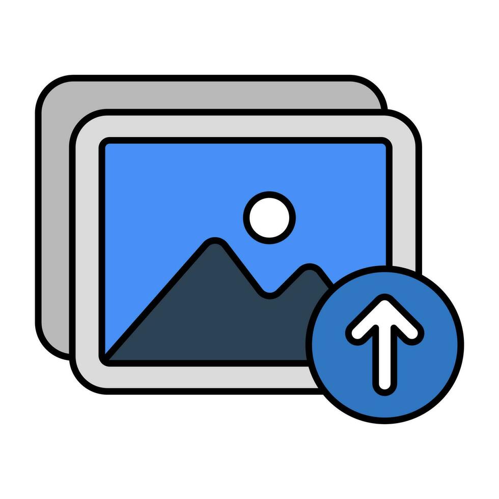 Upload photo icon, editable vector