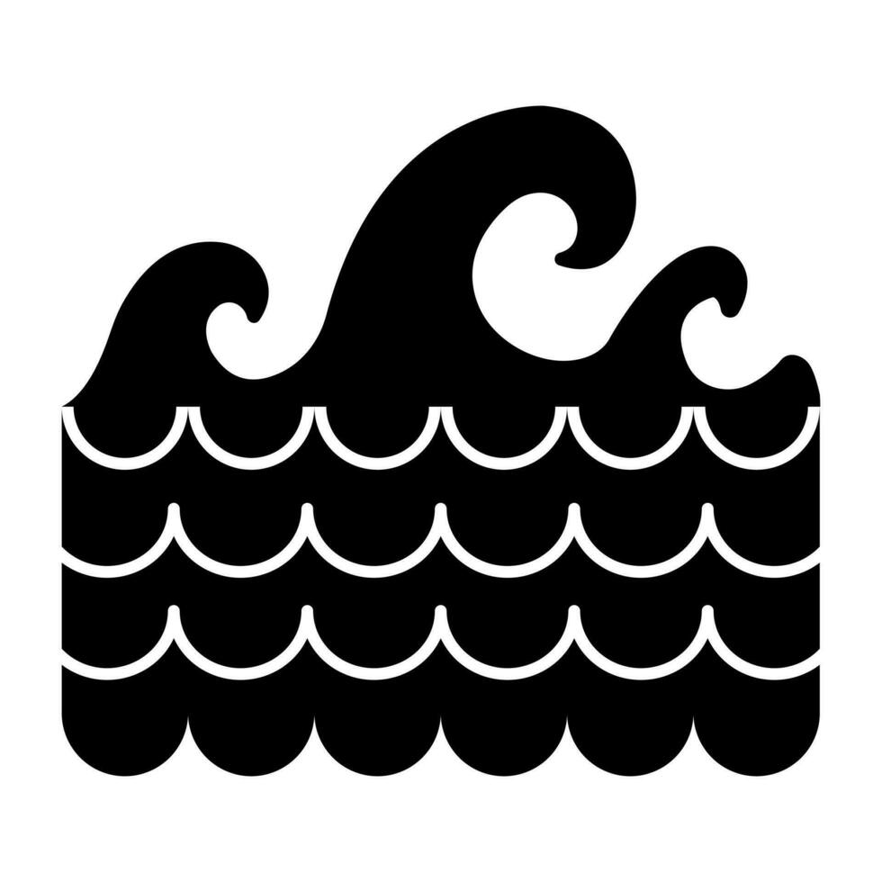 conceptual plano diseño icono de Oceano olas vector