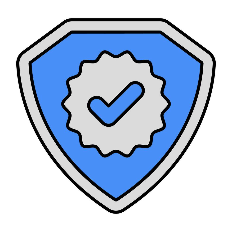 An editable design icon of verified shield vector
