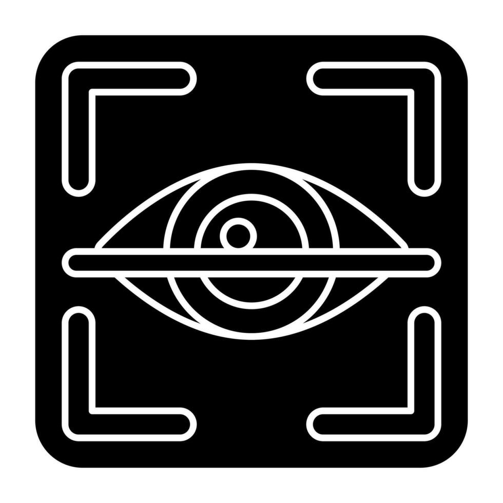 A colored design icon of iris recognition vector