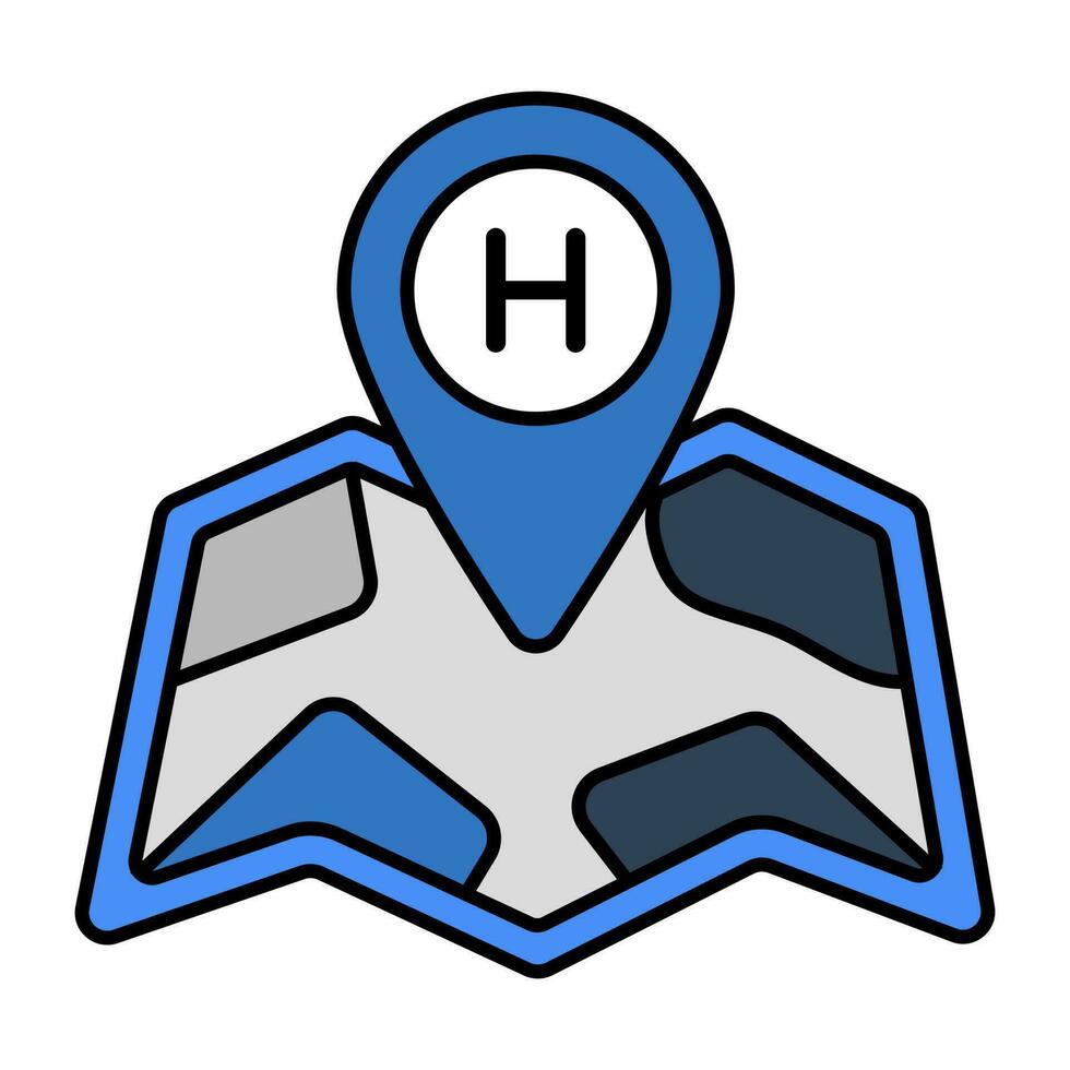Editable design icon of hotel location vector