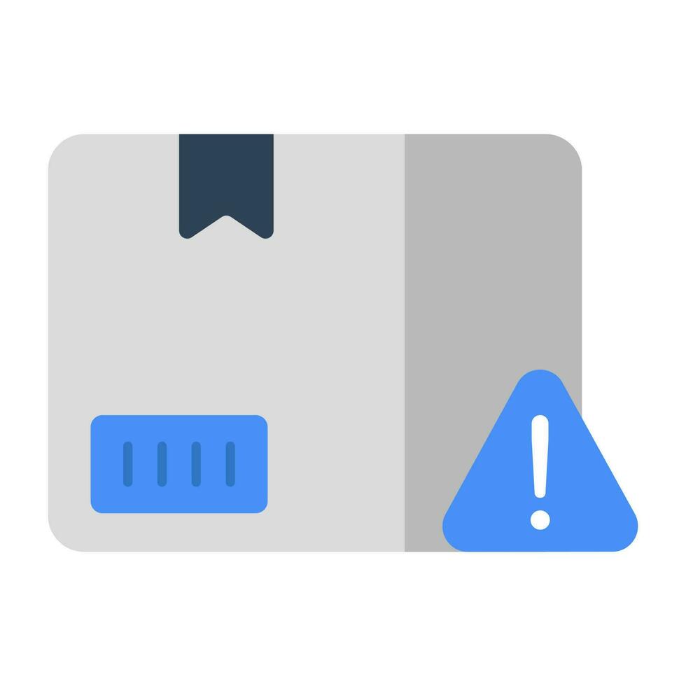 caja de cartón con alerta firmar, concepto de paquete o empaquetar error vector