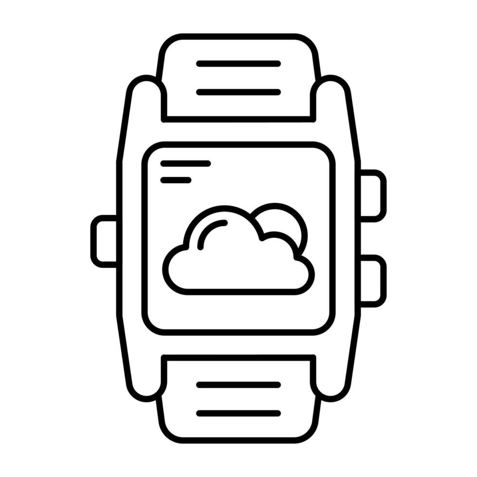 A unique design icon of smartwatch weather vector