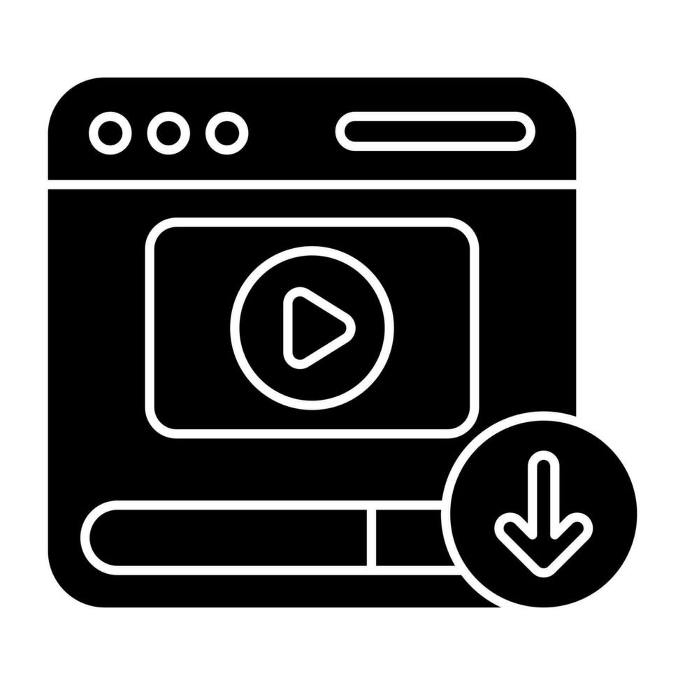 An icon design of  web video download vector