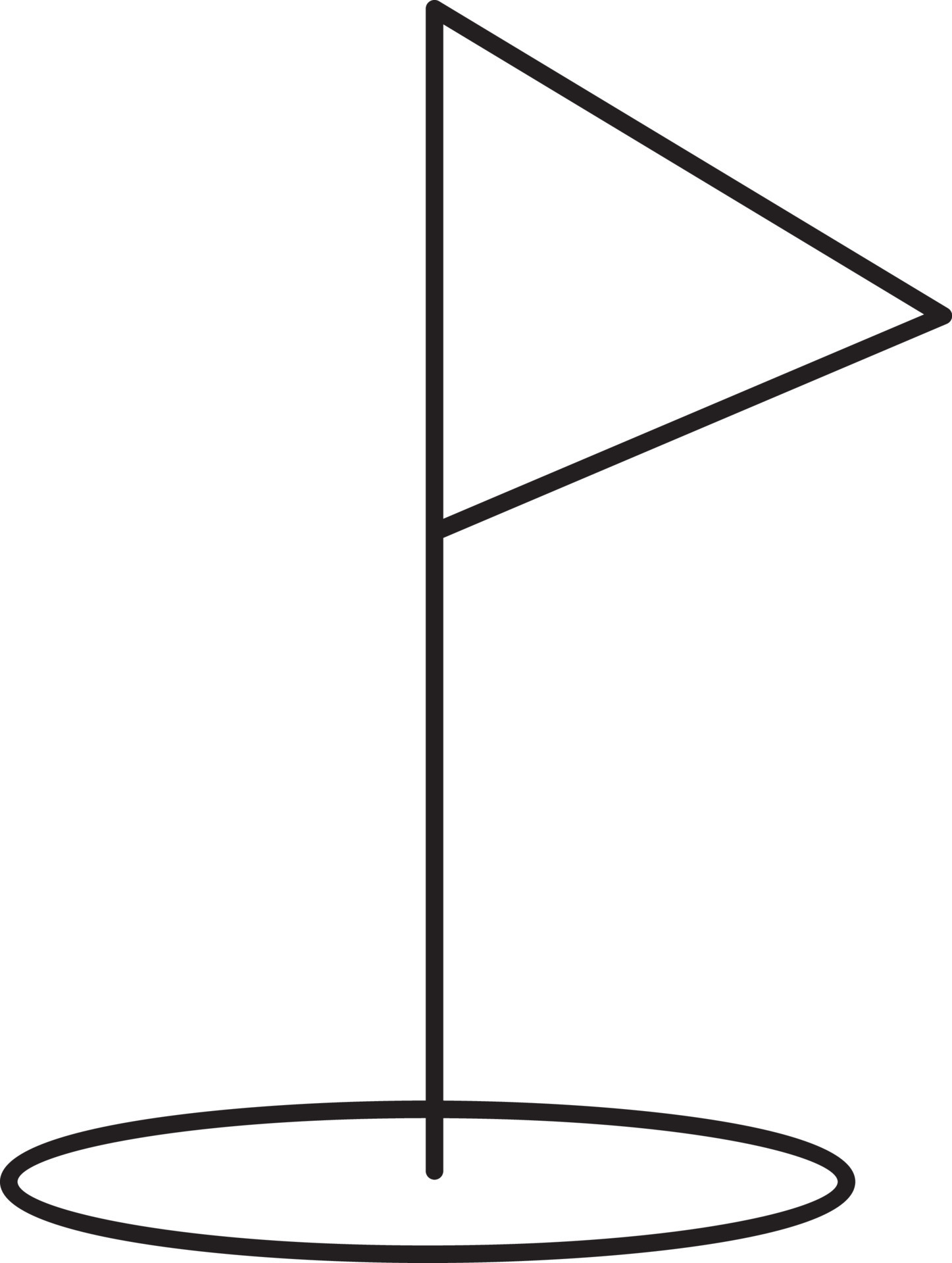 illustration-of-flag-pole-icon-in-black-outline-24152930-vector-art-at
