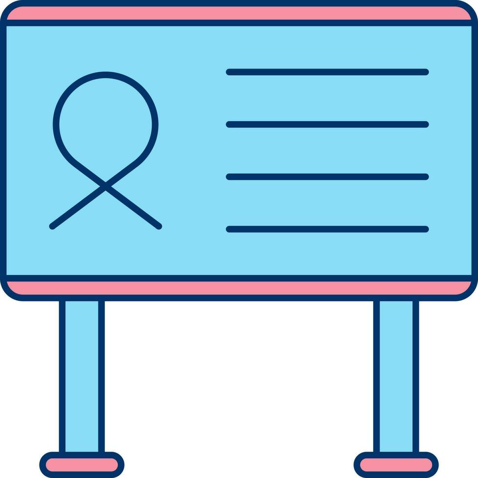 Awareness Ribbon With Board Red And Blue Icon. vector