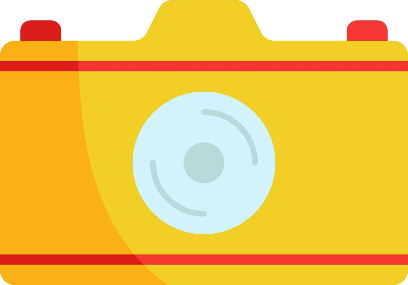 Yellow And Red Camera Flat Icon Or Symbol. vector