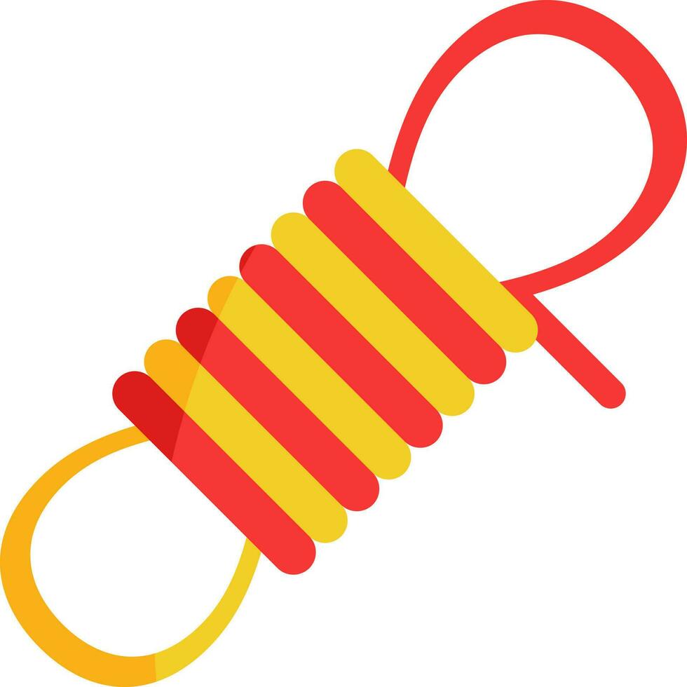 Isolated Rope Bundle Icon In Yellow And Red Color. vector