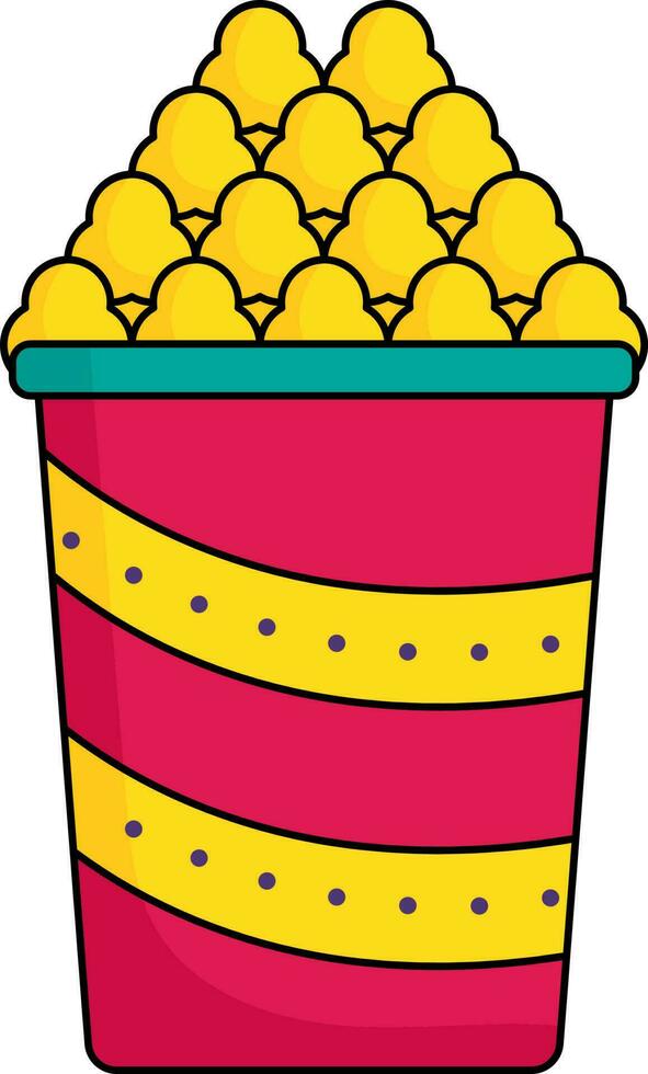 Isolated Popcorn Bucket Red And Yellow Icon. vector