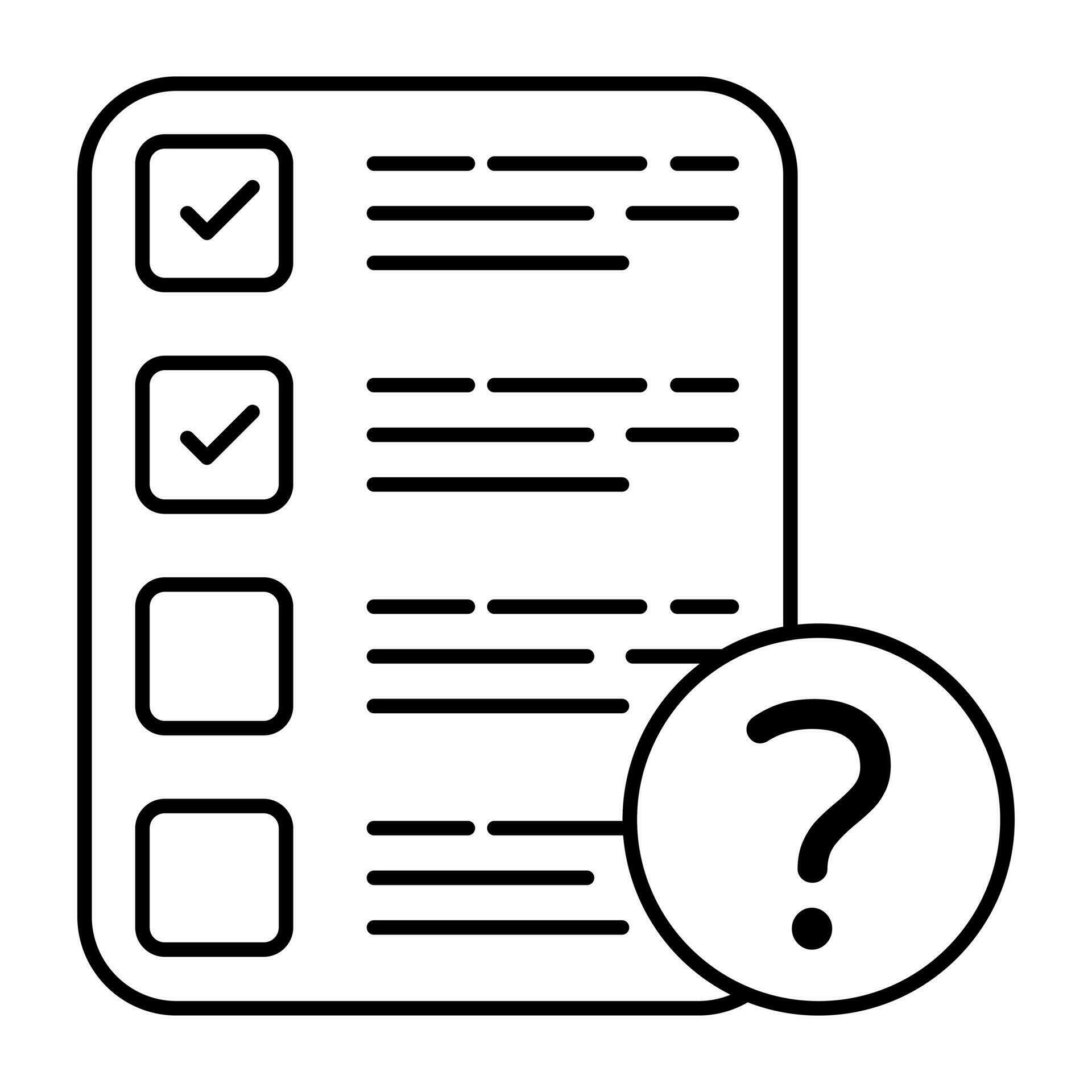 Perfect design icon of checklist question 24152967 Vector Art at Vecteezy