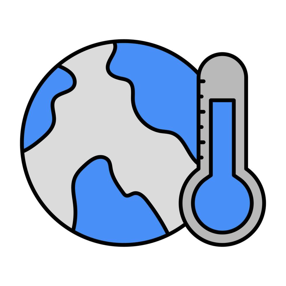 Thermometer with globe symbolizing concept of global warming vector
