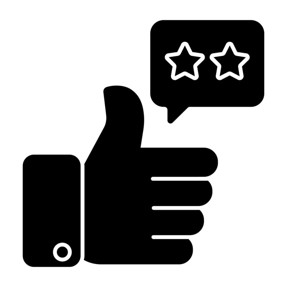 A solid design icon of customer review vector