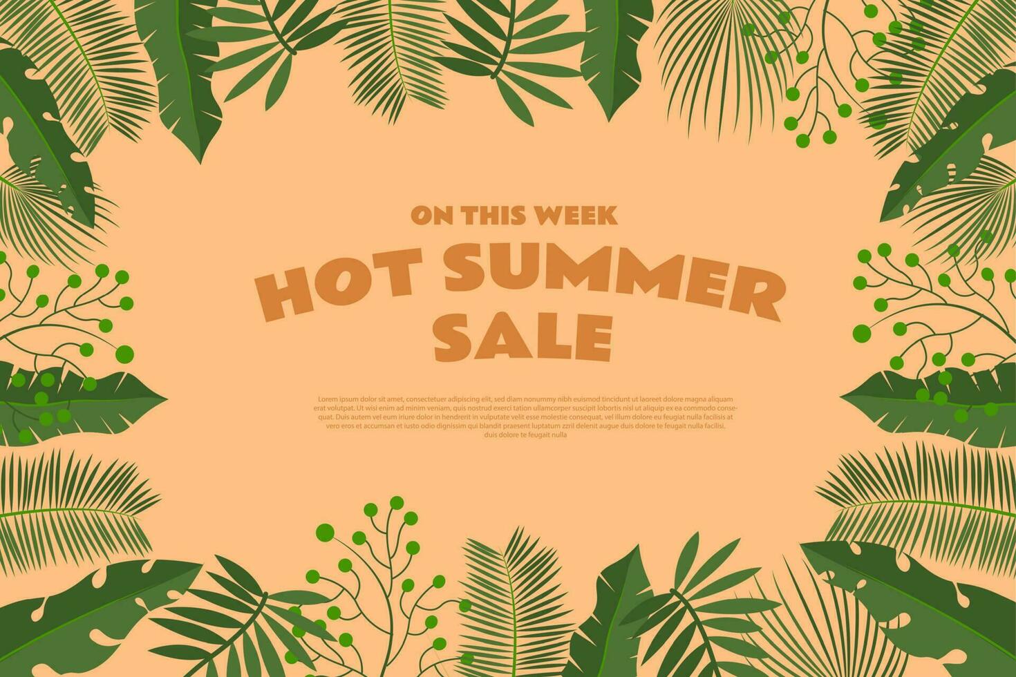 jungle exotic leaves, colorful design, summer background and sale banner vector