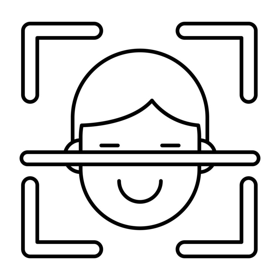An editable design icon of face recognition vector