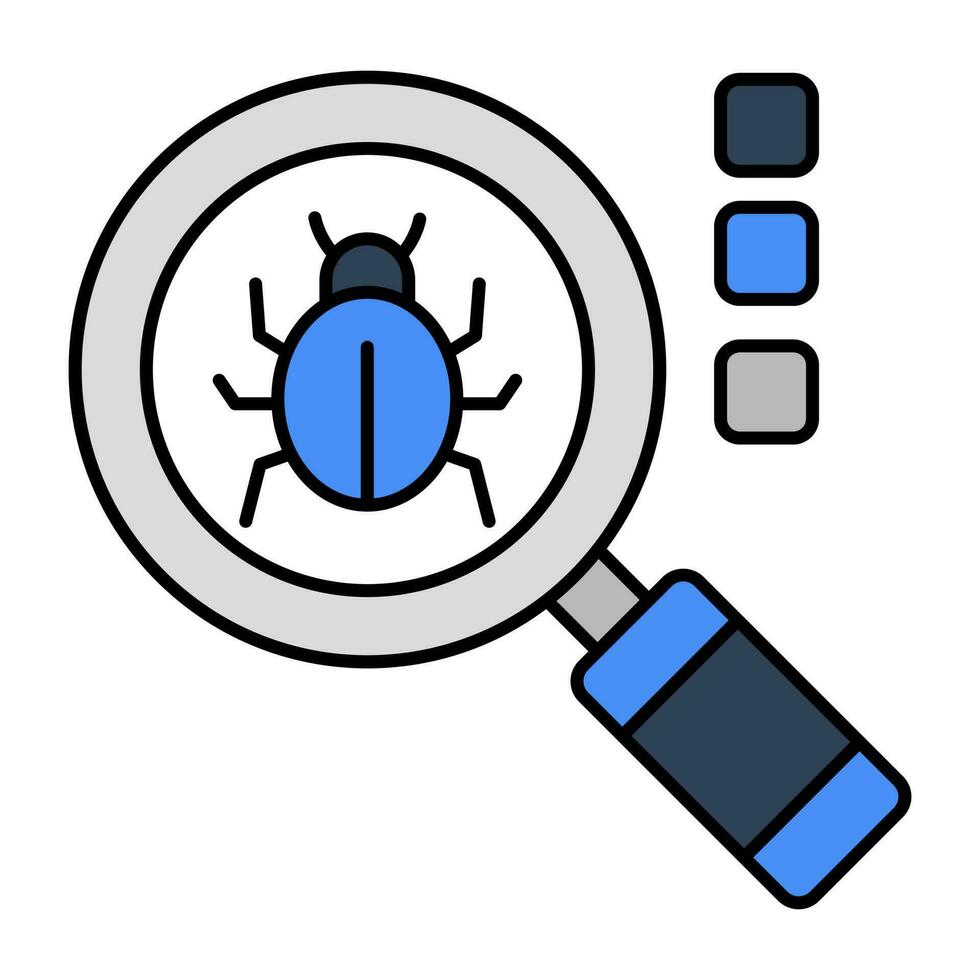 Virus under magnifying glass, debugging 24153170 Vector Art at Vecteezy